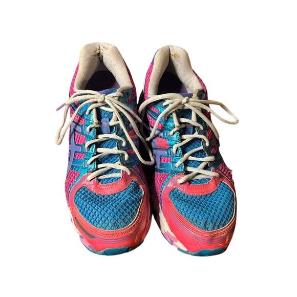 ASICS Gel Kayano 19 Women’s Size 13 Running Sneakers Multicolor DuoMax Pink Teal - Picture 5 of 13